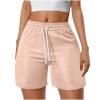 thumbnail image 1 of Plebaso Womens Casual Shorts Summer Drawstring Loose Shorts Solid Color Lightweight Walking Shorts for Women, 1 of 7