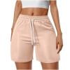 Plebaso Womens Casual Shorts Summer Drawstring Loose Shorts Solid Color Lightweight Walking Shorts for Women