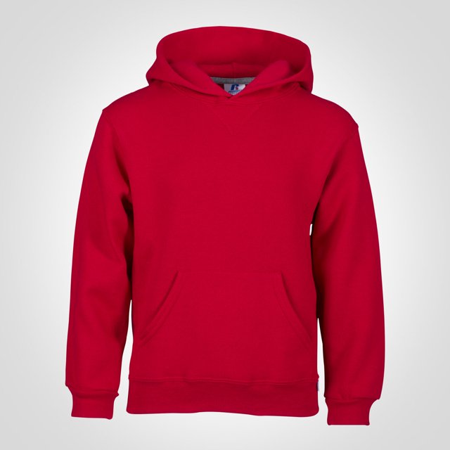 Youth Dri Power Hooded Pullover Sweatshirt, M, True Red