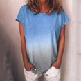 thumbnail image 4 of Womens Summer Short Sleeve Gradient Plus Size Casual Beach T Shirt Tops Blouse, 4 of 4