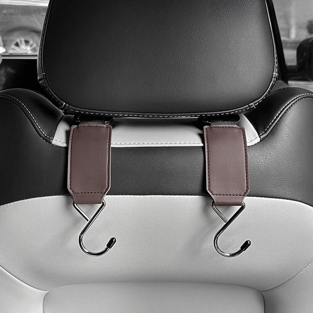 Dvkptbk Car Hooks Hidden Leather Seatback Hooks Car Hooks for Purses and Bags Interior Car Accessories Car Accessories Interior Suitable for Four-Seater Vehicles