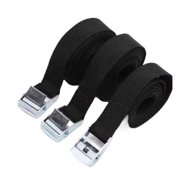 Functional 3pcs Cargo Tie Down Straps 2M Ratchet Belt Metal Buckle For Car Motorcycle Bike Truck Lugga Bag Tow Rope