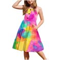 thumbnail image 1 of RXIRUCGD 2025 Vêtements d'Été pour Enfants 2-12 Ans Robe Décontractée Sans Manches à Ourlet Boutonné avec Poches Col Rond, 1 of 5