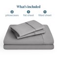thumbnail image 2 of Bare Home Premium 1800 Collection 4-Piece Bed Sheet Set, Split Head Flex King, Light Gray, 2 of 10