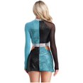 thumbnail image 2 of Jhaoyu Robe Déguisement des Années 60 pour Femmes, Mini Robe à Sequins Scintillants, Tenues de Spectacle, Bleu TG, 2 of 5