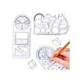 thumbnail image 1 of FYY 2 Pcs Règle Géométrique Multifonctionnelle, Modèle de Dessin Géométrique Outil de Mesure Règle de Dessin en Plastique, Règles de Draft pour Étudiant Schoo, 1 of 4