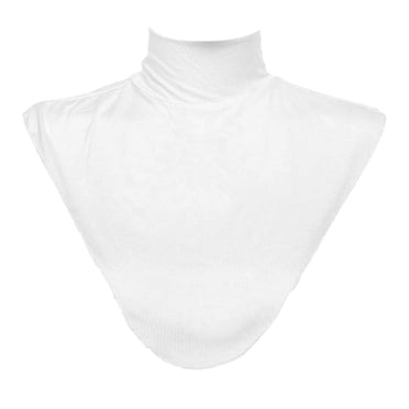 Collier Hijab en Modal Faux Col Roulé pour Femmes, Couverture de Cou en Mousseline Blanche