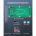 thumbnail image 2 of KFFKFF Folding Pool Table, 4.5 ft Portable Billiards Tables, Foldable Space-Saving Entertainment Game Set Includes Ball, Cue, Rack, Chalk, Brush, Brown with Bule Cloth, 2 of 9