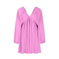 thumbnail image 5 of Robe Longueur Genou pour Femmes Col en V Longueur Genou Robe à Manches Longues Aguichant Rétro Robe Ample Aguichant Longue Robe pour Femmes Robe Ample pour Femmes Longue Robe Aguichant pour Femmes, 5 of 5