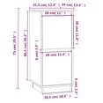 thumbnail image 4 of vidaXL Buffets 2 pcs Blanc 31.5x34x75 cm Pin Massif, 4 of 5