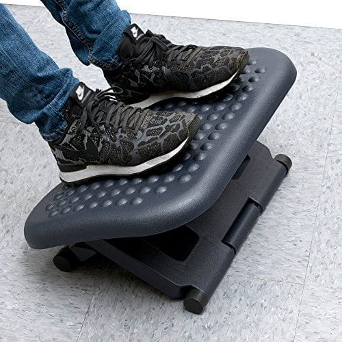 Mind Reader Repose-Pieds Ergonomique à Hauteur Réglable, Noir