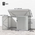 thumbnail image 2 of CoSoTower 7.6 x 3.4ft Outdoor Storage Shed, 3 Garbage Bin Shed Organizer with Lockable Double Doors, Openable Lid, Silver Grey, 2 of 7