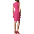 thumbnail image 3 of INSPIRE CHIC Robe Fourreau pour Femme Sans Manches à Encolure Bateau Robe de Bureau TP Rose Vif, 3 of 6