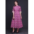 thumbnail image 4 of Bimba Feuilles Femmes Col en V Sans Manches Fente avant Décontractée Maxi Imprimée Robe Bohème-Grand, 4 of 5