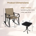 thumbnail image 3 of Gymax 3 Piece Patio Rocking Set 2 Rocking Chairs w/ Tempered Glass Side Table Brown, 3 of 10
