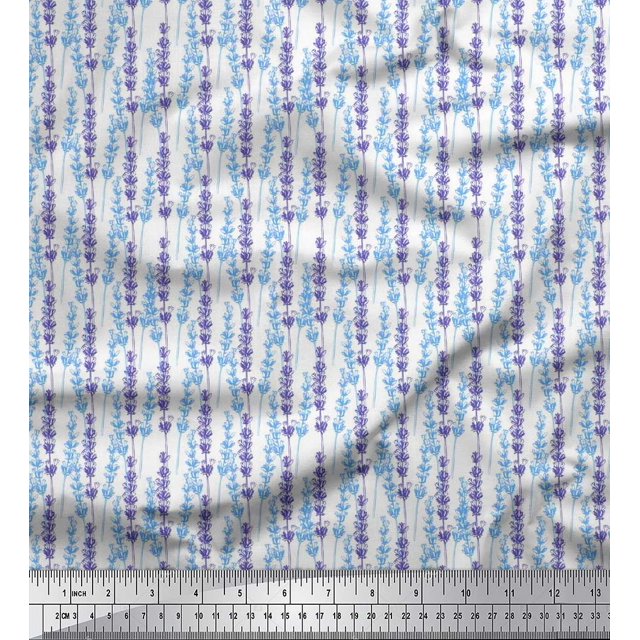 Soimoi Rayon Fabric Lavender Shirting Print Fabric by The Yard 56 Inch Wide