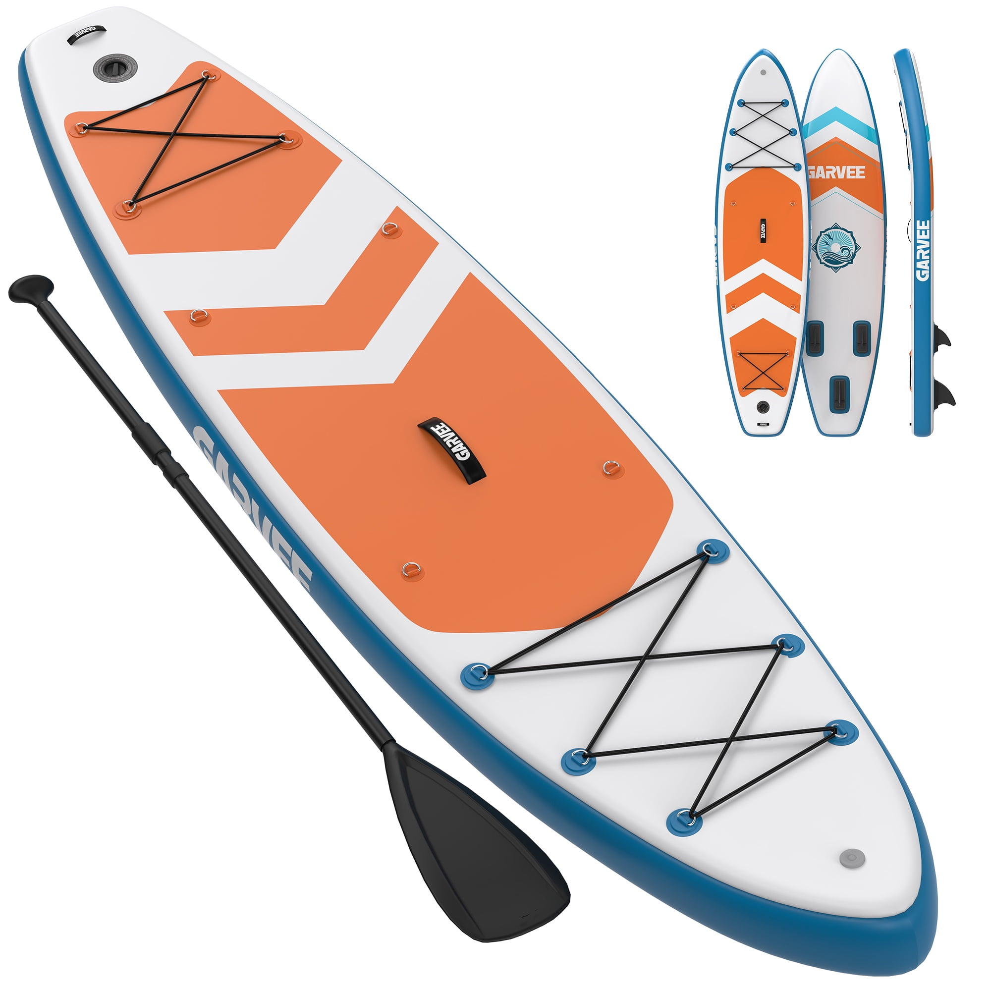 Garvee Inflatable Stand-up Paddle Board, 10.6' x 32'' x 6'', Manual Pump, Camera Mount, Orange