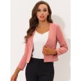 thumbnail image 2 of INSPIRE CHIC Women's Work Office Open Front Zipper Collarless Cropped Blazer Deep Pink XL, 2 of 5