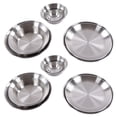 thumbnail image 4 of Ensemble de Vaisselle de Camping 12 Pcs Assiettes et Bols de Camping en Acier Inoxydable avec Sac de Rangement pour la Randonnée et le Camping en Plein Air, 4 of 7