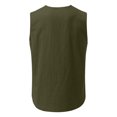 thumbnail image 3 of Tank Top for Men, Men Summer Drawstring Pocket Solid Color Printed Sleeveless Tank Top Casual Shirt, 3 of 3