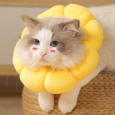 LSLJS Adjustable Cat Cone Collar Soft, Cat Recovery Collar, Pet Anti-Licking and Biting Collar Flower Ring Pet Dog Neck Ring Anti-Scratching Head Cover