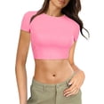 thumbnail image 1 of Chemises Décontractées à Imprimé pour Femmes, Col Rond, Manches Courtes, Polyester, pour Sorties d'Été, 1 of 3