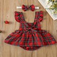 thumbnail image 3 of Ensemble Bébé Fille Noël Robe à Carreaux avec Bandeau + Bandeau, 3 of 9
