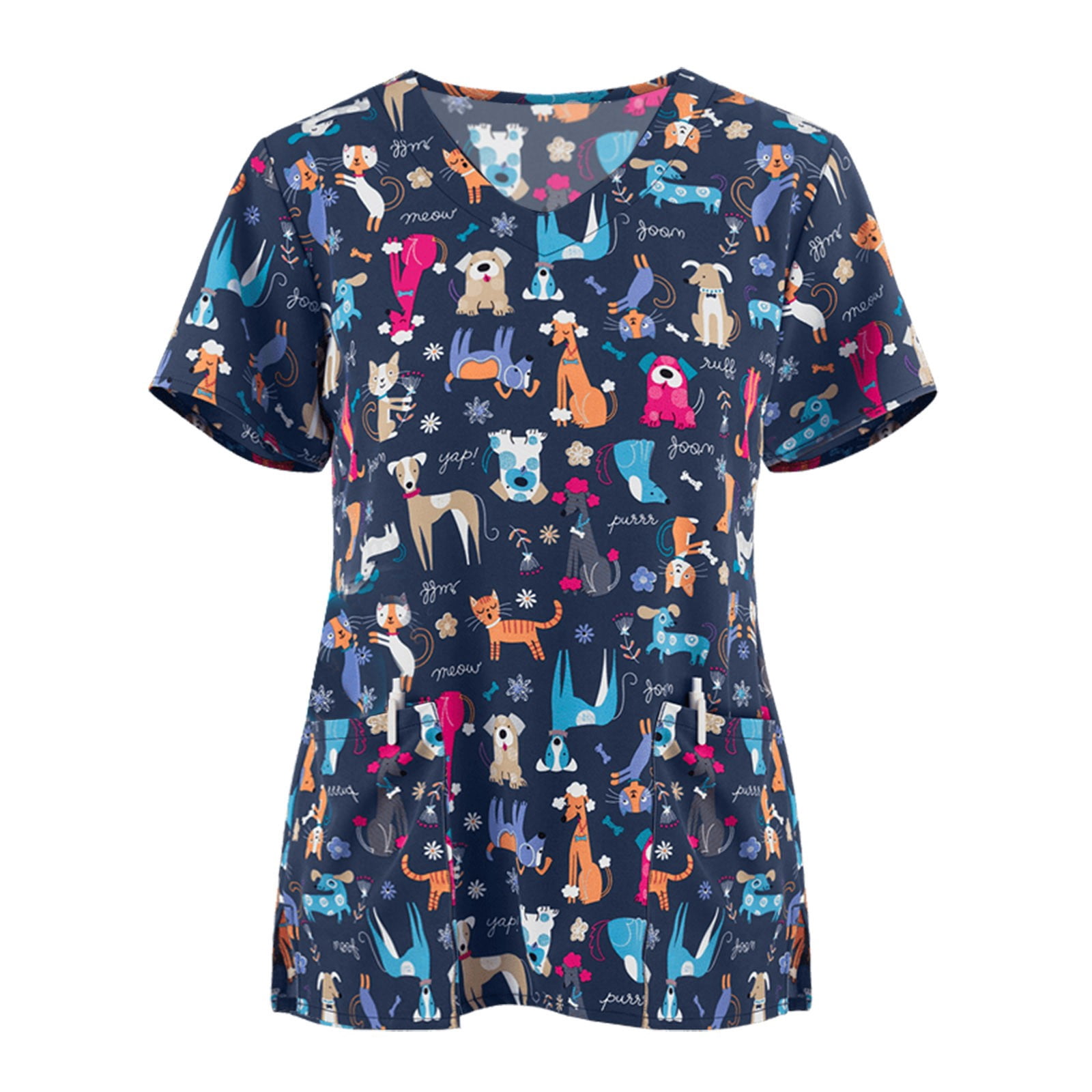 Birdeem Womens Summer Oversized Floral Print Short Sleeved V-Neck Protective Work Jacket Top