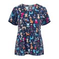 thumbnail image 1 of Birdeem Womens Summer Oversized Floral Print Short Sleeved V-Neck Protective Work Jacket Top, 1 of 1