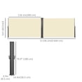 thumbnail image 3 of Outsunny Double Retractable Side Awning 236" x 71" Patio Screen Cream White, 3 of 10