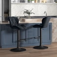 thumbnail image 2 of HOMCOM Tabouret de Bar Ensemble de 2 Chaises de Comptoir en Tissu à Hauteur Réglable Noir, 2 of 10