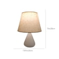 thumbnail image 3 of HOARBOEG Fabric Bedside Small Table Lamp White Linen Shaped Table Lamp Bedroom Lighting Eye Care Night Light, 3 of 9
