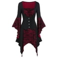 thumbnail image 1 of DYMADE Halloween Women Skull Button Gothic Irregular Top Cosplay Party Wear, 1 of 3