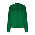 thumbnail image 4 of WRKEKC Women's Arrival Zip Front Jacket Solid Color Long Sleeve Modern Minimalist Style Everyday Essential No Hood Plus Sizes Green XXL, 4 of 4