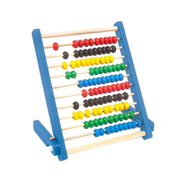 Classic Wooden Math Game Toy Educational Counting Toy Wooden Abacus Toy for Kids Blue
