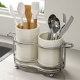 thumbnail image 1 of Fridja Home Essentials Kitchen Countertop Tool Stand Knife and Spoon Drying Rack Hygienic Kitchen Tool Caddy Stainless Steel Cutlery organizer, 1 of 6