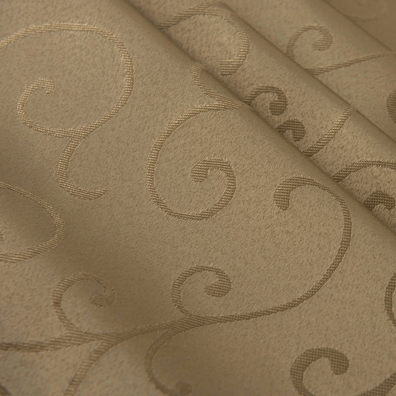 Ensemble de 4 serviettes de table carrées 45,7 x 45,7 cm (18 x 18 pouces), imperméables, épaisses et unies, à motif damassé et volutes, couleur taupe. Résistantes aux liquides et aux taches.