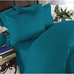 Elegant Comfort 3-Piece Luxury Wrinkle-Free and Fade Resistant Duvet Cover Set, Full/Queen, Turquoise