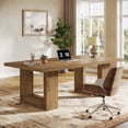 thumbnail image 4 of Tribesigns Large Executive Desk, 62.99-inch Farmhouse Home Office Desk, Rectangular Computer Table for Home Office, Brown, 4 of 9