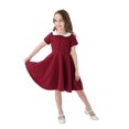thumbnail image 3 of Ketyyh-chn99 Robes Petite Fille Robe d'Été Été Tout-Petit Enfants Fille Manches Longues Courte Princesse Robe de Fête Rouge,3-4 Ans, 3 of 5