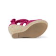 thumbnail image 3 of BLISSFUL STEP Chaussures pour Femmes Espadrilles à Lacets Sandales Compensées à Plateforme Rose Vif 7,5, 3 of 8