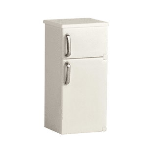 WHEANG Miniature White Double Porte Réfrigérateur Décoration Modèle réaliste avec poignées en argent Idéal pour plateau de bureau ou réfrigérateur décoration intérieure