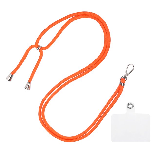 Unique Bargains Phone Lanyard with Transparent Patch, Orange, 1 Count