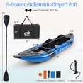 thumbnail image 3 of Goplus Inflatable Kayak Set Portable 2-person Kayak with Aluminium Oars EVA Padded Seat Blue, 3 of 10