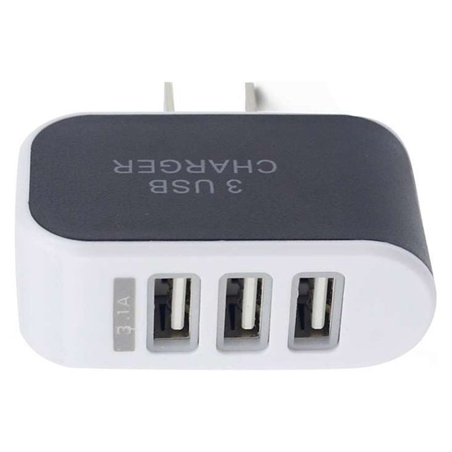 Universal Candy Color 3 USB USB power adapter with a compact cube design and three USB ports for charging multiple devices simultaneously. Ideal for cell phones and other gadgets, it features wear-resistant eco-friendly PP material and a smart circuit board for short circuit protection. Lightweight, portable, and compatible with AC 110-220V US plugs.