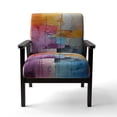 thumbnail image 4 of Designart "composition Explorations I" Purple Abstract Upholstered Accent Chair - Modern Arm Chair For Living Room, 4 of 7