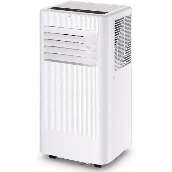 YUSAZENS Climatiseur Portable 10000 BTU - Ventilateur de Refroidissement Déshumidificateur 3-en-1 - Refroidit 450 Pi2 - Télécommande Mode Veille à DEL Minuterie 24 H Roues Trousse pour Fenêtre