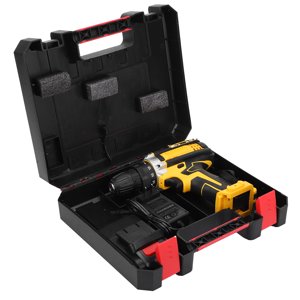 Rechargeable Lithium Electric Chuck Drill Cordless Drill Household Power Screwdriver with Stepless Speed Regulation AC100-240V