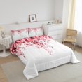 thumbnail image 3 of Erosebridal Ensemble de Couette Simple à Feuilles Roses, Couette en Duvet à Motif d'Eucalyptus, Ados Adultes, Réversible 2 Pcs, 3 of 8