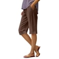 thumbnail image 2 of Womens Casual Shorts Summer Drawstring Elastic Waist Comfy Shorts with Pockets, 2 of 5